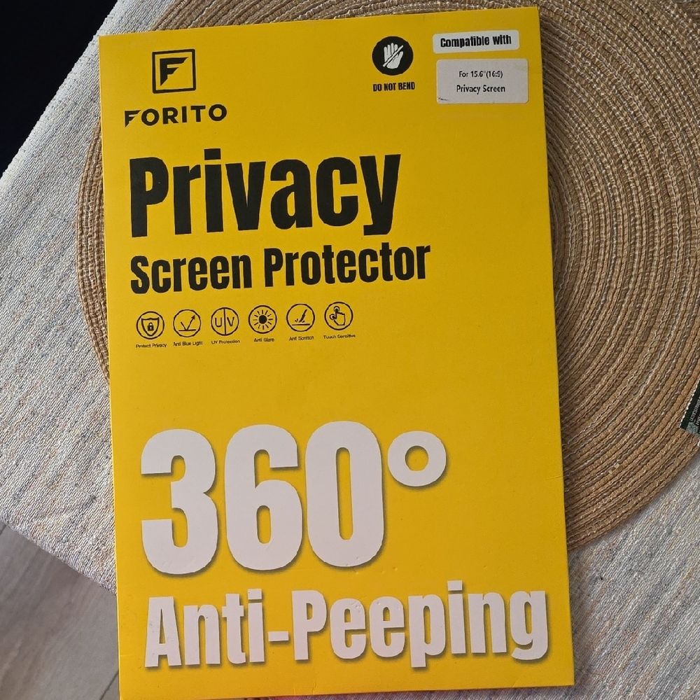 Yellow Privacy Screen Protector for 15.6" Laptops